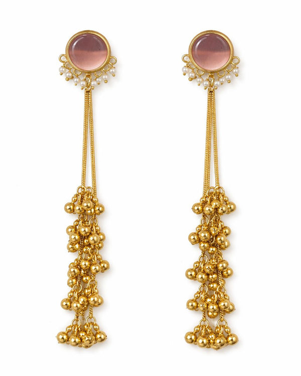 Priva Pink Moon Tassel jhumka
