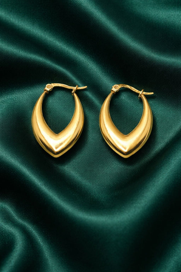 PrivaV Shaped Gold Plated Hoop Earrings