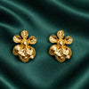Priva Radiant Petal Gold-Plated Stud Earrings