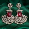 Chaand Saaj Earrings with Maroon Stone