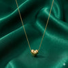 Priva Gold Puffy Heart Necklace