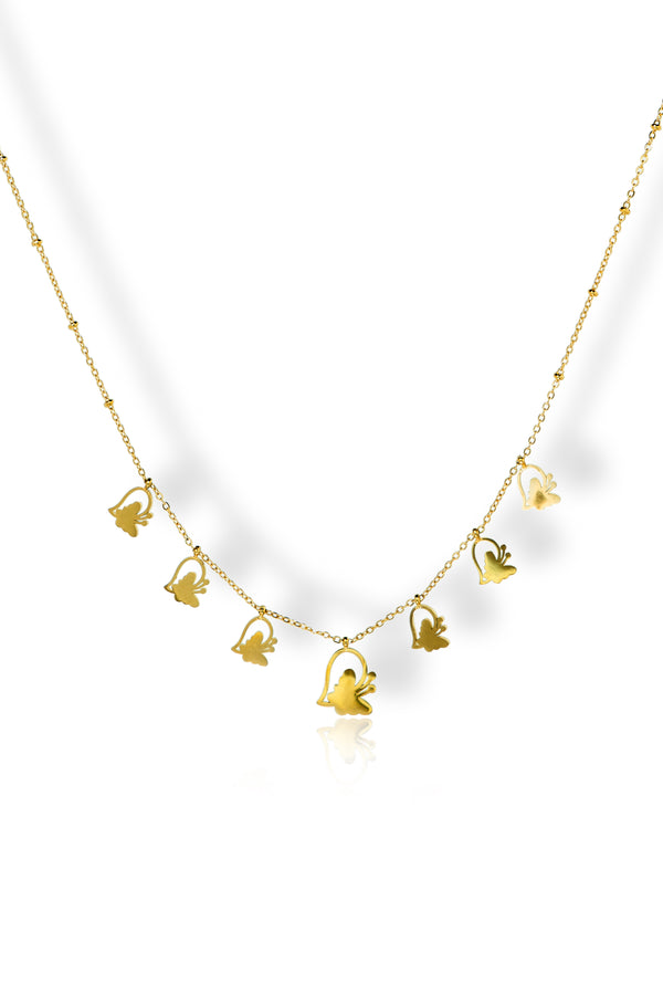 Priva Butterfly Heart Charm Necklace