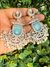 Chaand Saaj Earrings With Sky Blue Stone