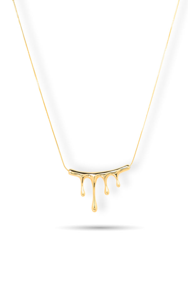 Priva Liquid Drop Gold Necklace