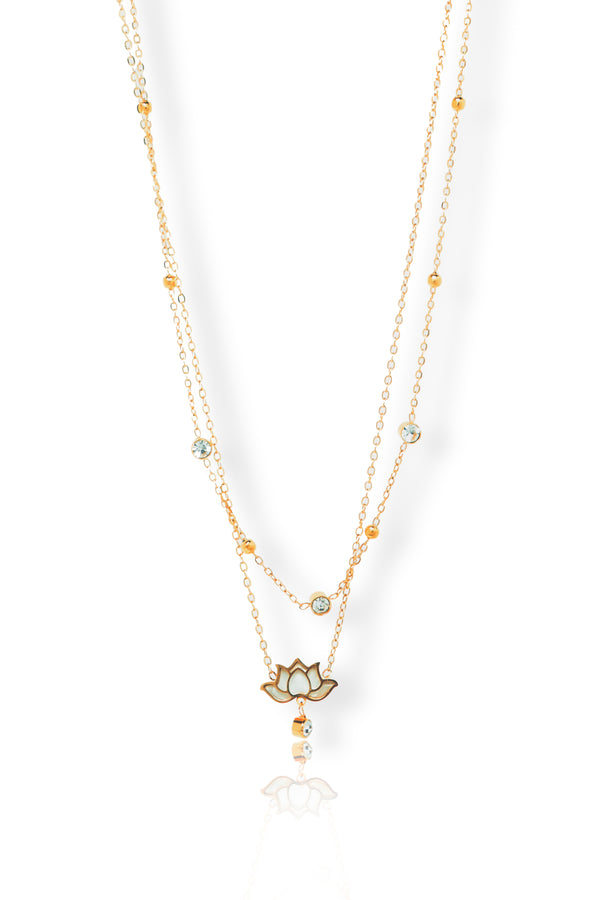Priva Lotus Layered Gold Necklace