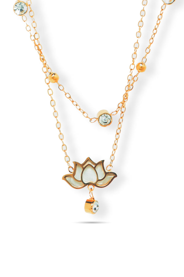 Priva Lotus Layered Gold Necklace