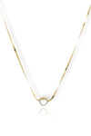 Heart Shape White Stone Gold Necklace for Women | Priva