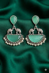 Meher Mint Oxidised Jhumka