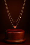 Priva Red Lotus Layered Gold Necklace