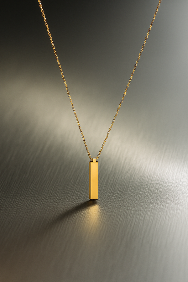 Vertical Bar Gold Pendant Necklace for Women | Priva
