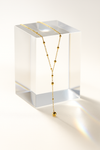 Y-Shape Gold Bead Drop Necklace for Women | Priva
