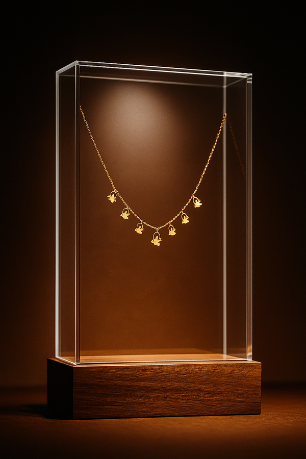 Priva Butterfly Heart Charm Necklace