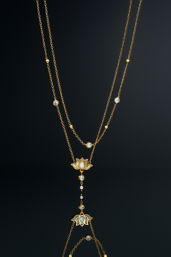 Priva Lotus Layered Gold Necklace
