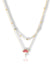 Priva Red Lotus Layered Gold Necklace