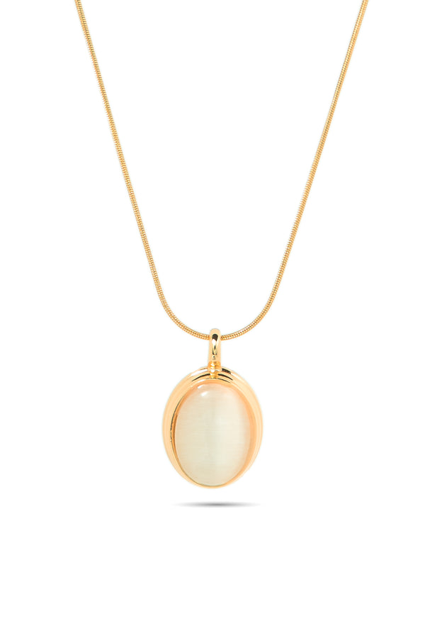 Oval Pearl Gold Pendant Necklace for Women | Priva Jewellery