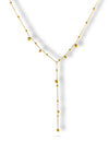 Y-Shape Gold Bead Drop Necklace for Women | Priva