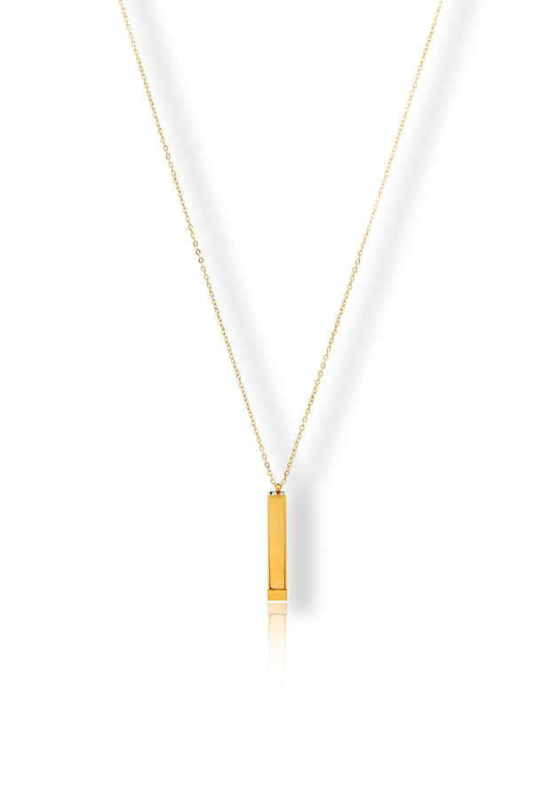 Vertical Bar Gold Pendant Necklace for Women | Priva